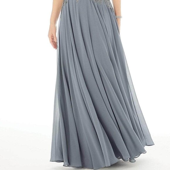 MGNY By Mori Lee 72221 Mother of the Bride Dress Charcoal size 14 - Picture 3 of 5